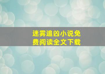 迷雾追凶小说免费阅读全文下载