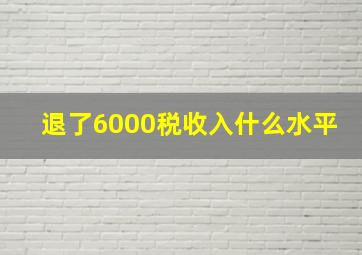 退了6000税收入什么水平