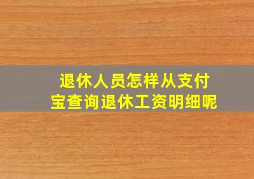 退休人员怎样从支付宝查询退休工资明细呢