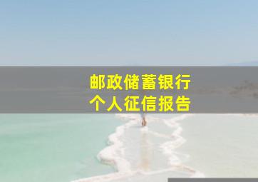 邮政储蓄银行个人征信报告