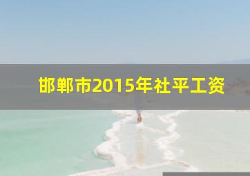 邯郸市2015年社平工资