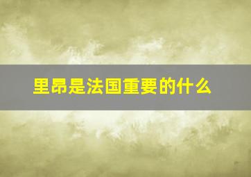 里昂是法国重要的什么