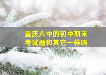 重庆八中的初中期末考试题和其它一样吗