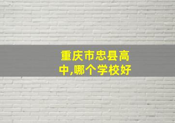 重庆市忠县高中,哪个学校好