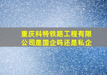 重庆科特铁路工程有限公司是国企吗还是私企