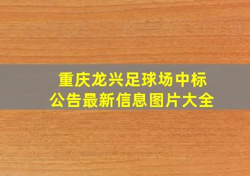 重庆龙兴足球场中标公告最新信息图片大全