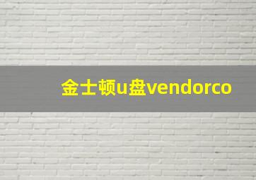 金士顿u盘vendorco