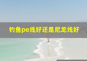 钓鱼pe线好还是尼龙线好