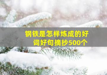 钢铁是怎样炼成的好词好句摘抄500个