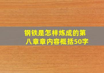 钢铁是怎样炼成的第八章章内容概括50字