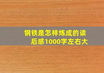 钢铁是怎样炼成的读后感1000字左右大