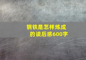 钢铁是怎样炼成的读后感600字