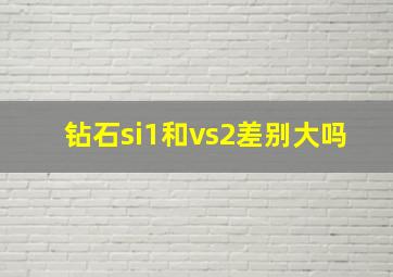 钻石si1和vs2差别大吗