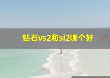 钻石vs2和si2哪个好