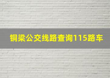 铜梁公交线路查询115路车