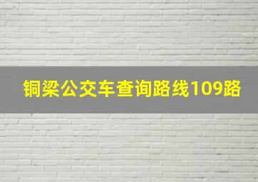 铜梁公交车查询路线109路