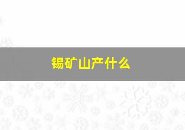 锡矿山产什么