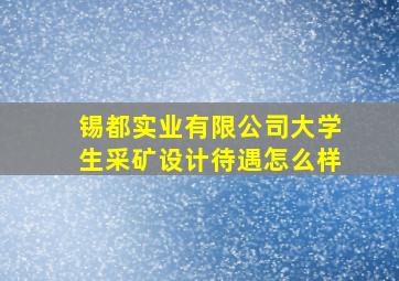 锡都实业有限公司大学生采矿设计待遇怎么样