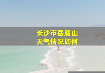 长沙市岳麓山天气情况如何