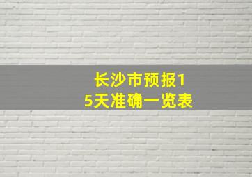 长沙市预报15天准确一览表