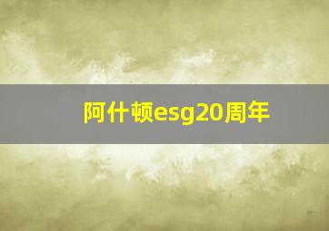 阿什顿esg20周年