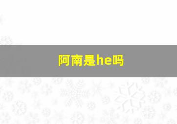 阿南是he吗