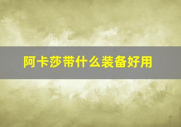 阿卡莎带什么装备好用