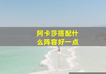 阿卡莎搭配什么阵容好一点