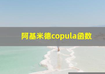 阿基米德copula函数