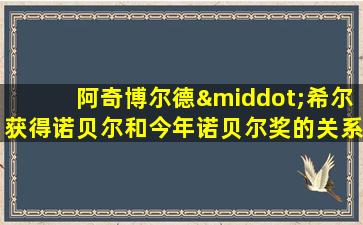 阿奇博尔德·希尔获得诺贝尔和今年诺贝尔奖的关系