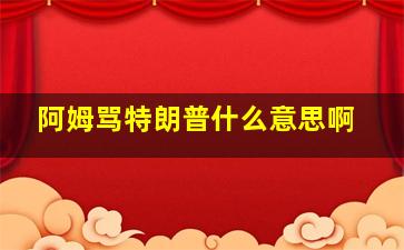 阿姆骂特朗普什么意思啊