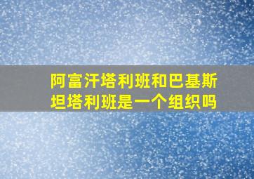 阿富汗塔利班和巴基斯坦塔利班是一个组织吗