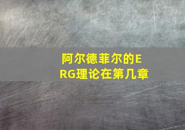 阿尔德菲尔的ERG理论在第几章