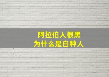 阿拉伯人很黑为什么是白种人