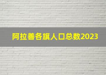 阿拉善各旗人口总数2023