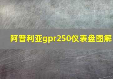 阿普利亚gpr250仪表盘图解