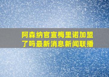 阿森纳官宣梅里诺加盟了吗最新消息新闻联播