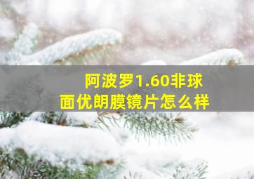 阿波罗1.60非球面优朗膜镜片怎么样