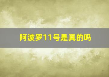 阿波罗11号是真的吗