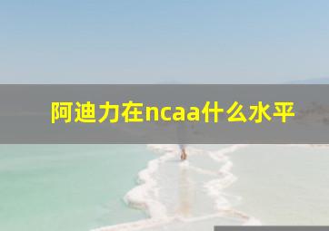 阿迪力在ncaa什么水平