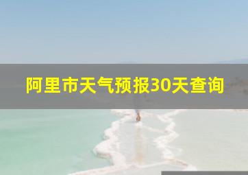 阿里市天气预报30天查询