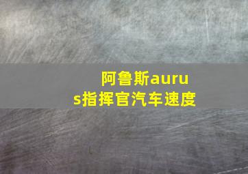 阿鲁斯aurus指挥官汽车速度