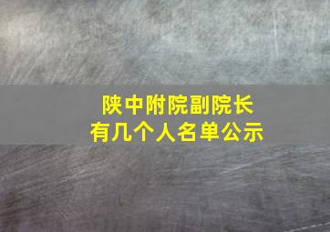 陕中附院副院长有几个人名单公示