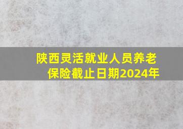 陕西灵活就业人员养老保险截止日期2024年