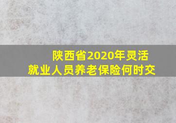 陕西省2020年灵活就业人员养老保险何时交