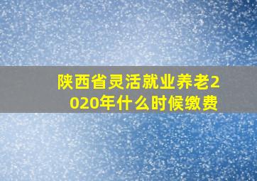 陕西省灵活就业养老2020年什么时候缴费