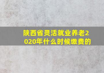 陕西省灵活就业养老2020年什么时候缴费的