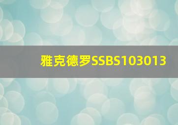 雅克德罗SSBS103013