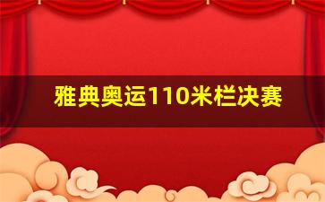 雅典奥运110米栏决赛