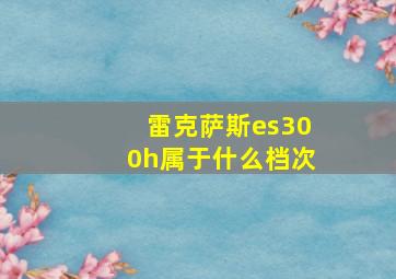 雷克萨斯es300h属于什么档次